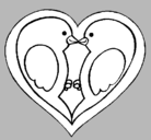 Dibujo Pajaritos enamorados pintado por sabrina