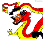 Dibujo Dragón chino pintado por sara