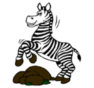 Dibujo Cebra saltando piedras pintado por zebra