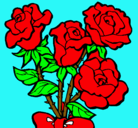 Dibujo Ramo de rosas pintado por dejos