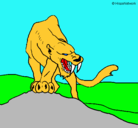 Dibujo Tigre con afilados colmillos pintado por katryn