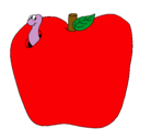 Dibujo Gusano en la fruta pintado por Ricardo