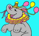 Dibujo Elefante con 3 globos pintado por jimenags404040