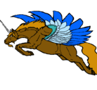 Dibujo Unicornio alado pintado por ariadna