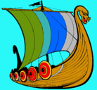 Dibujo Barco vikingo pintado por braian