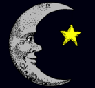 Dibujo Luna y estrella pintado por SERGIO