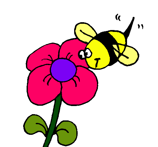 Abeja y flor