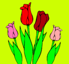 Dibujo Tulipanes pintado por yosmelys