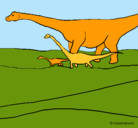 Dibujo Familia de Braquiosaurios pintado por Kris