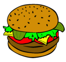Dibujo Hamburguesa completa pintado por burger
