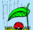 Dibujo Mariquita protegida de la lluvia pintado por nefertiti