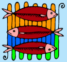 Dibujo Pescado a la brasa pintado por kevin