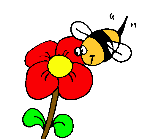 Abeja y flor