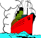 Dibujo Barco de vapor pintado por crusero
