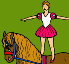 Dibujo Trapecista encima de caballo pintado por emiliano
