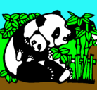 Dibujo Mama panda pintado por pedro