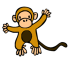 Dibujo Mono pintado por daniela