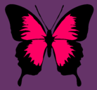 Dibujo Mariposa con alas negras pintado por sara