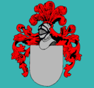 Dibujo Escudo de armas y casco pintado por vegas