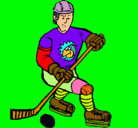 Dibujo Jugador de hockey sobre hielo pintado por pablo