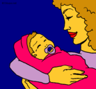 Dibujo Madre con su bebe II pintado por myfriends