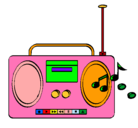 Dibujo Radio cassette 2 pintado por vane