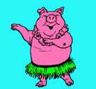 Dibujo Cerdo hawaiano pintado por Maxi