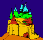 Dibujo Castillo medieval pintado por drago