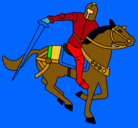 Dibujo Caballero a caballo IV pintado por yoni