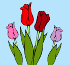 Dibujo Tulipanes pintado por corazon