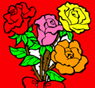 Dibujo Ramo de rosas pintado por xiomara