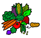 Dibujo verduras pintado por yelitza