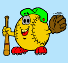 Dibujo Bola de béisbol pintado por paco