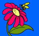 Dibujo Margarita con abeja pintado por TAMARA.