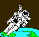 Dibujo Astronauta en el espacio pintado por salvador