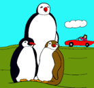 Dibujo Familia pingüino pintado por palomagatito