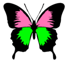 Dibujo Mariposa con alas negras pintado por maria