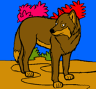 Dibujo Lobo pintado por ivan