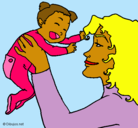 Dibujo Madre con su bebe pintado por palomaminia