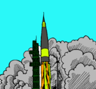 Dibujo Lanzamiento cohete pintado por ines