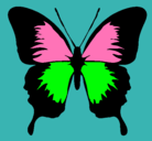 Dibujo Mariposa con alas negras pintado por Perla