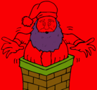 Dibujo Papa Noel en la chimenea pintado por dani