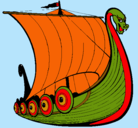 Dibujo Barco vikingo pintado por daniel