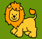 Dibujo León pintado por LION