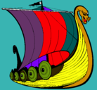 Dibujo Barco vikingo pintado por pierolaureano
