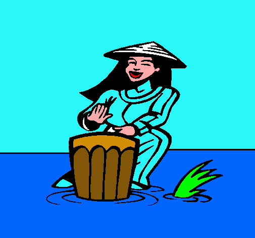 Mujer tocando el bongó