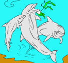 Dibujo Delfines jugando pintado por sebastian