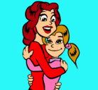 Dibujo Madre e hija abrazadas pintado por zoraya