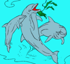 Dibujo Delfines jugando pintado por josefinarubilar
