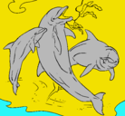 Dibujo Delfines jugando pintado por patyt
